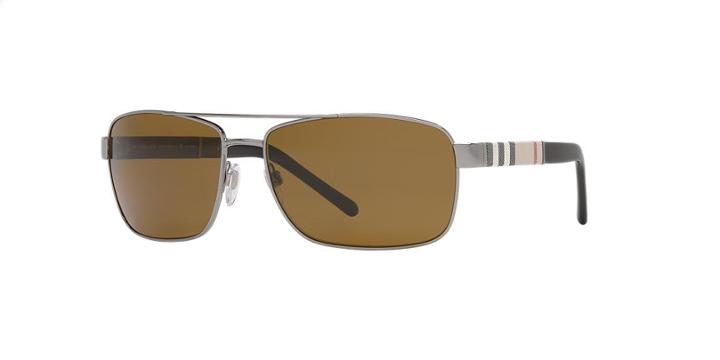 Burberry Gunmetal Rectangle Sunglasses - Be3081