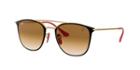 Ray-ban Rb3601m 52 Gold Wrap Sunglasses