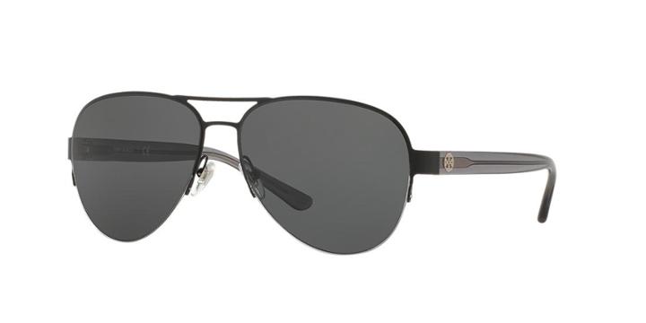 Tory Burch 59 Black Matte Aviator Sunglasses - Ty6048