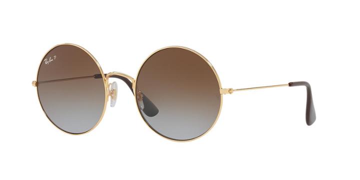 Ray-ban 50 Gold Round Sunglasses - Rb3592