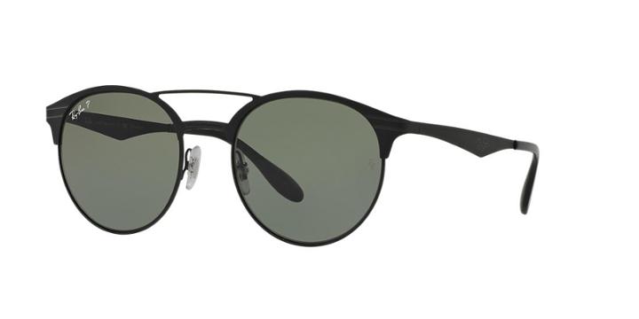 Ray-ban Black Matte Round Sunglasses - Rb3545