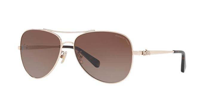 Coach Gold Pilot Sunglasses - Hc7074
