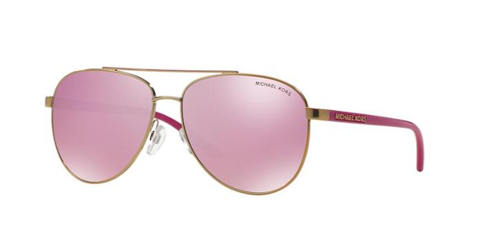 Michael Kors Hvar Rose Gold Aviator Sunglasses - Mk5007
