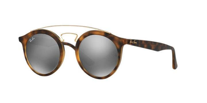 Ray-ban 49 Tortoise Matte Round Sunglasses - Rb4256
