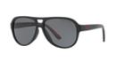 Polo Ralph Lauren 58 Black Matte Aviator Sunglasses - Ph4123