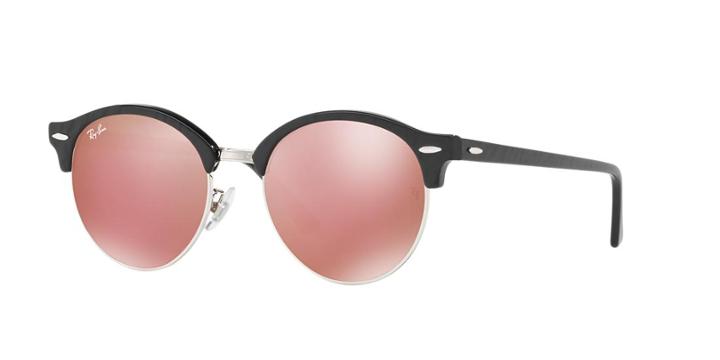 Ray-ban Rb4246f 53 Clubround Black Panthos Sunglasses