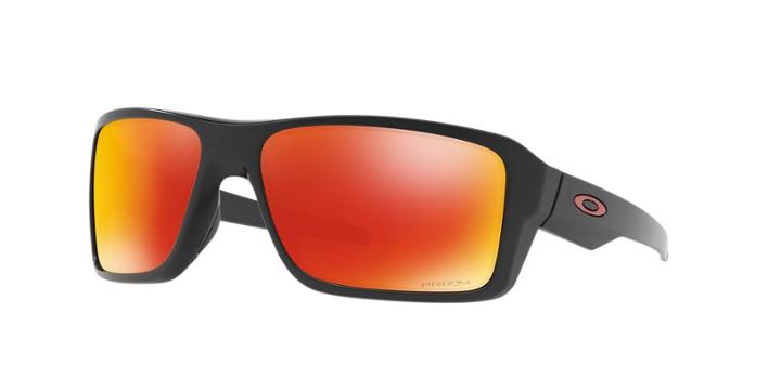 Oakley 66 Double Edge Prizm Ruby Black Matte Rectangle Sunglasses - Oo9380