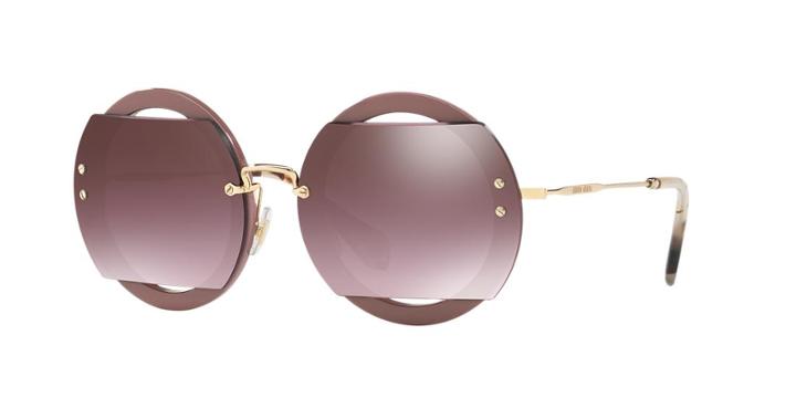 Miu Miu Mu 06ss Pink Round Sunglasses