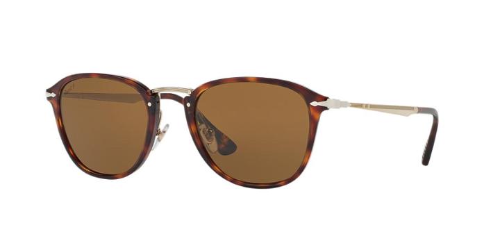 Persol 52 Tortoise Square Sunglasses - Po3165s