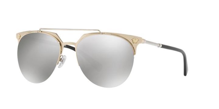 Versace 57 Gold Aviator Sunglasses - Ve2181