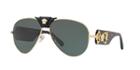 Versace Ve2150q Gold Aviator Sunglasses