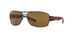 Prada Linea Rossa Brown Rectangle Sunglasses - Ps 53ns