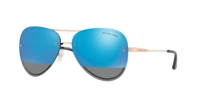 Michael Kors 59 La Jolla Rose Gold Aviator Sunglasses - Mk1026