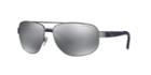 Emporio Armani Gunmetal Aviator Sunglasses - Ea2036