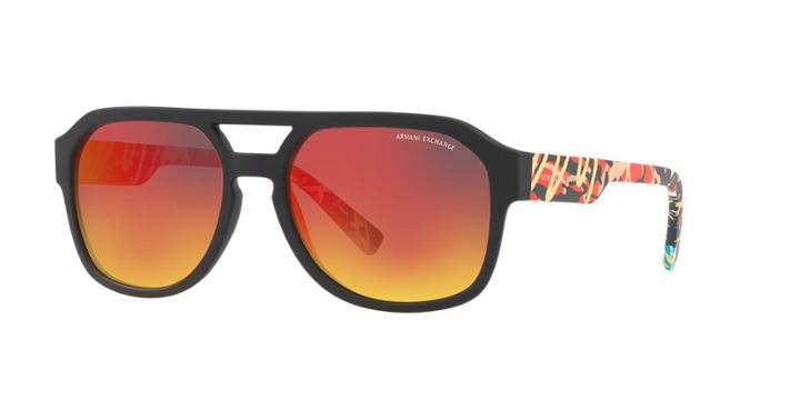 Armani Exchange Ax4074s 57 Black Rectangle Sunglasses