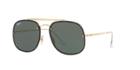 Ray-ban 58 Gold Square Sunglasses - Rb3583n
