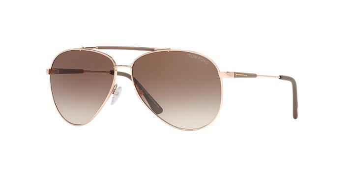 Tom Ford Rose Gold Rectangle Sunglasses - Ft0378