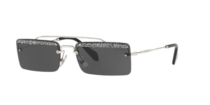 Miu Miu Mu 59ts 58 Silver Cat-eye Sunglasses