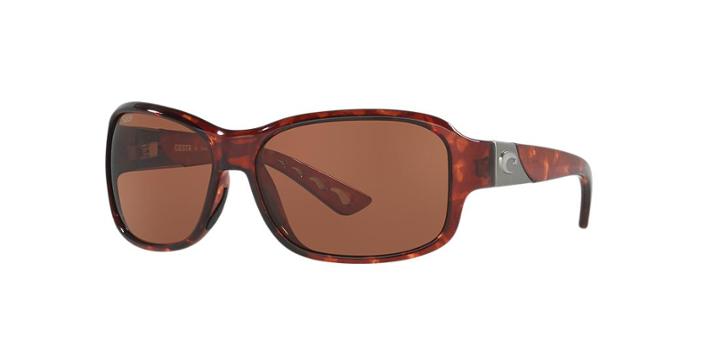Costa Del Mar Inlet Polarized Tortoise Rectangle Sunglasses
