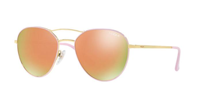 Vogue Eyewear 54 Rose Gold Aviator Sunglasses - Vo4060s