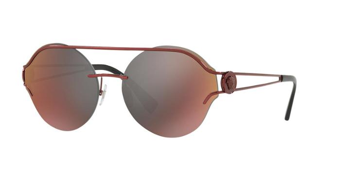 Versace 61 Red Round Sunglasses - Ve2184
