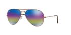 Ray-ban 58 Aviator Rainbow Bronze Pilot Sunglasses - Rb3025