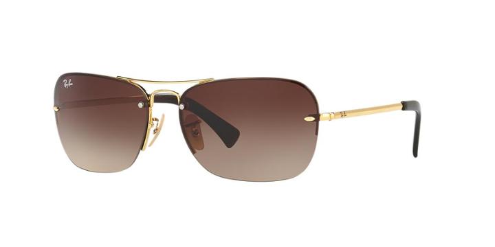 Ray-ban Gold Rectangle Sunglasses - Rb3541