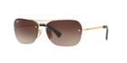 Ray-ban Gold Rectangle Sunglasses - Rb3541
