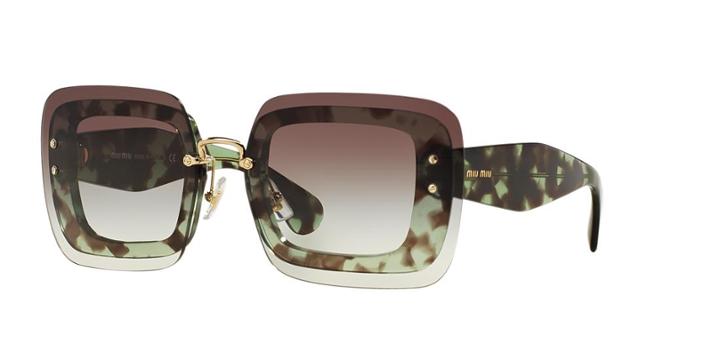 Miu Miu Green Square Sunglasses - Mu 02rs