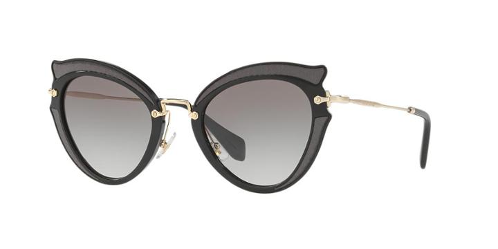 Miu Miu Mu 05ss 52 Black Cat-eye Sunglasses
