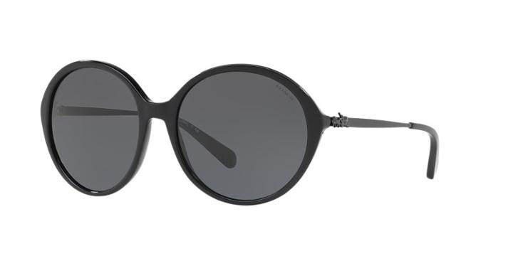 Coach 56 Black Round Sunglasses - Hc8214