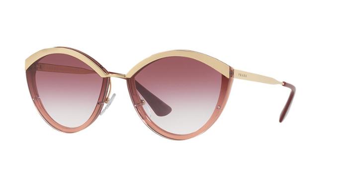 Prada Pr 07us 64 Rose Gold Oval Sunglasses