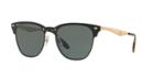 Ray-ban Flat Lens Clubmaster Gold Shield Sunglasses - Rb3576n