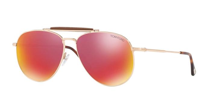 Tom Ford Sean Rose Gold Aviator Sunglasses - Ft0536