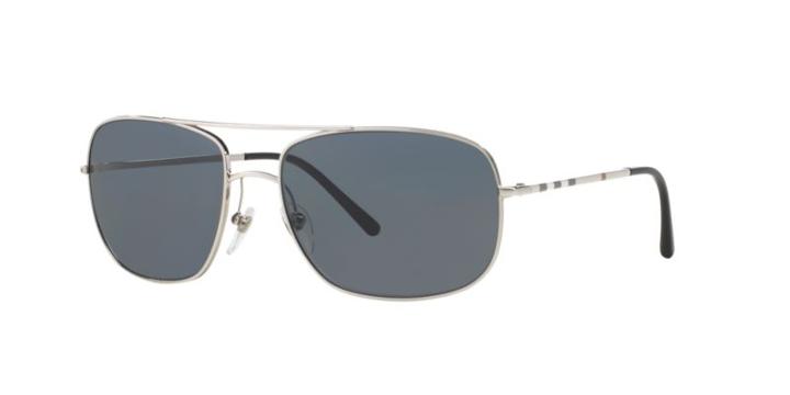 Burberry Be3077 Silver Square Sunglasses