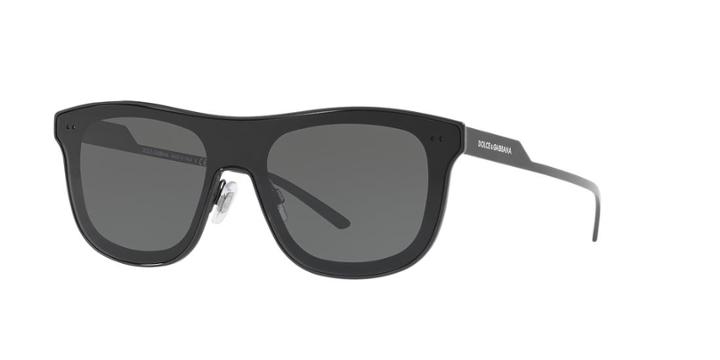 Dolce &amp; Gabbana 42 Black Rectangle Sunglasses - Dg2174