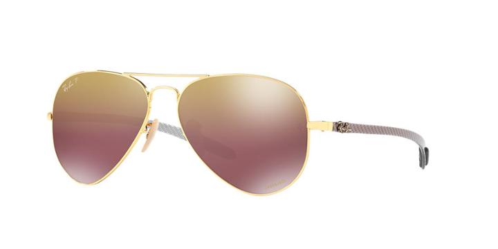 Ray-ban Rb8317ch 58 Gold Aviator Sunglasses