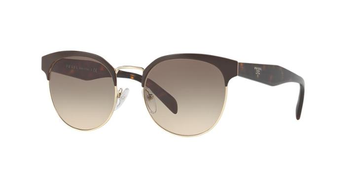 Prada Pr 61ts 54 Gold Round Sunglasses