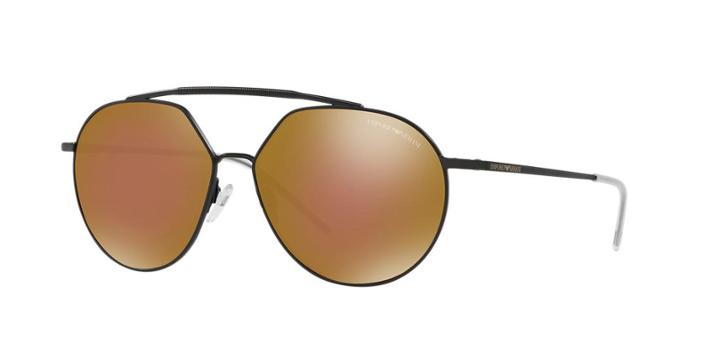 Emporio Armani 59 Black Matte Square Sunglasses - Ea2070