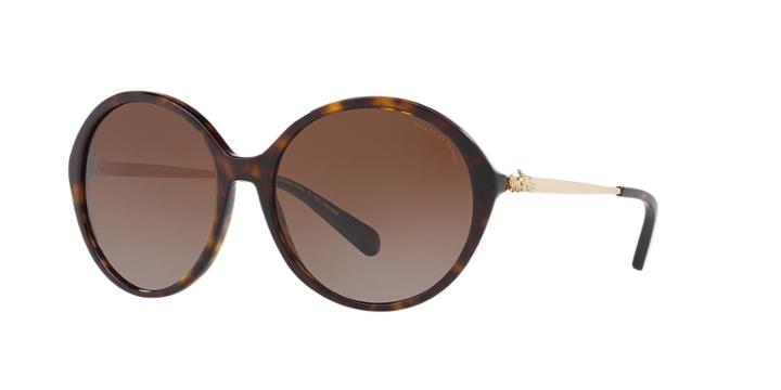 Coach 56 Tortoise Round Sunglasses - Hc8214