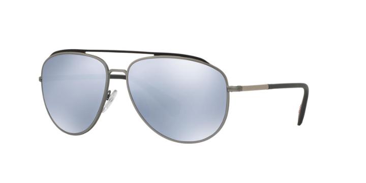 Prada Linea Rossa Grey Aviator Sunglasses - Ps 55rs