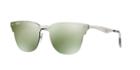 Ray-ban Flat Lens Clubmaster Silver Shield Sunglasses - Rb3576n