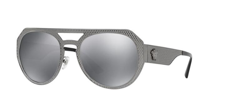 Versace 60 Gunmetal Round Sunglasses - Ve2175