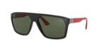 Ray-ban Rb4309m 61 Black Matte Wrap Sunglasses