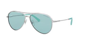 Tiffany &amp; Co. 57 Silver Pilot Sunglasses - Tf3062