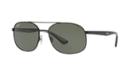 Ray-ban 58 Black Square Sunglasses - Rb3593