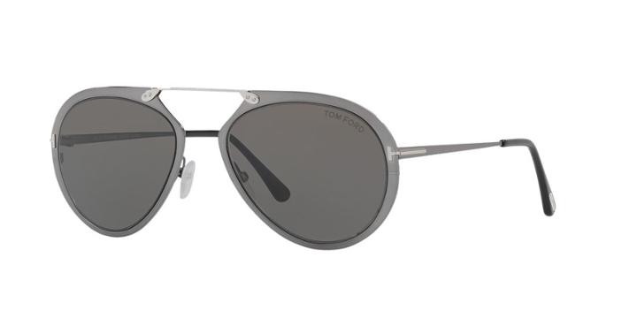 Tom Ford Dashel 55 Gunmetal Aviator Sunglasses - Ft0508