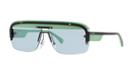 Prada Pr 15us 43 Green Rectangle Sunglasses