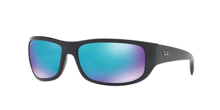 Ray-ban Rb4283ch 64 Black Rectangle Sunglasses