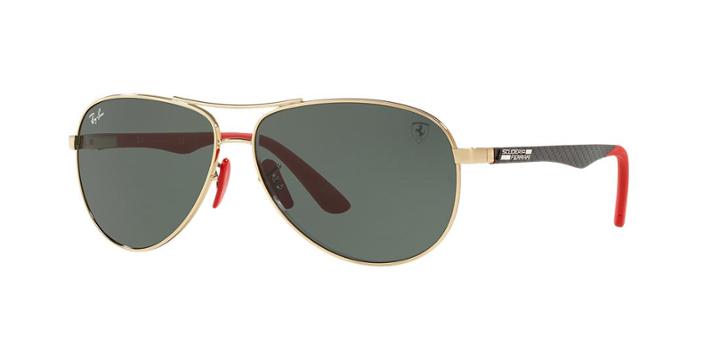 Ray-ban Rb8313m Scuderia Ferrari Gold Wrap Sunglasses